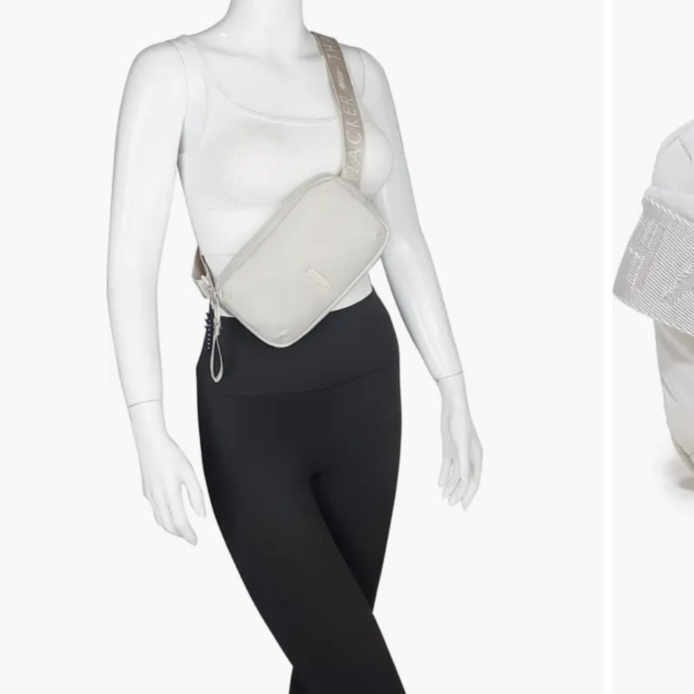 New Thacker Ella Camera Bag Silver Metallic Fabric Adjustable Strap  NWOT